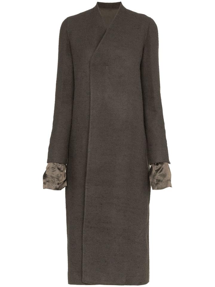Rick Owens Reversible Midi Camel Coat - Grey