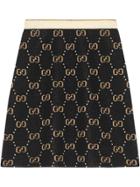 Gucci Gg Pattern Knit Skirt - Black