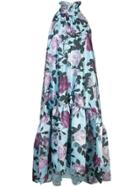 Erdem Floral Print Flared Dress - Blue