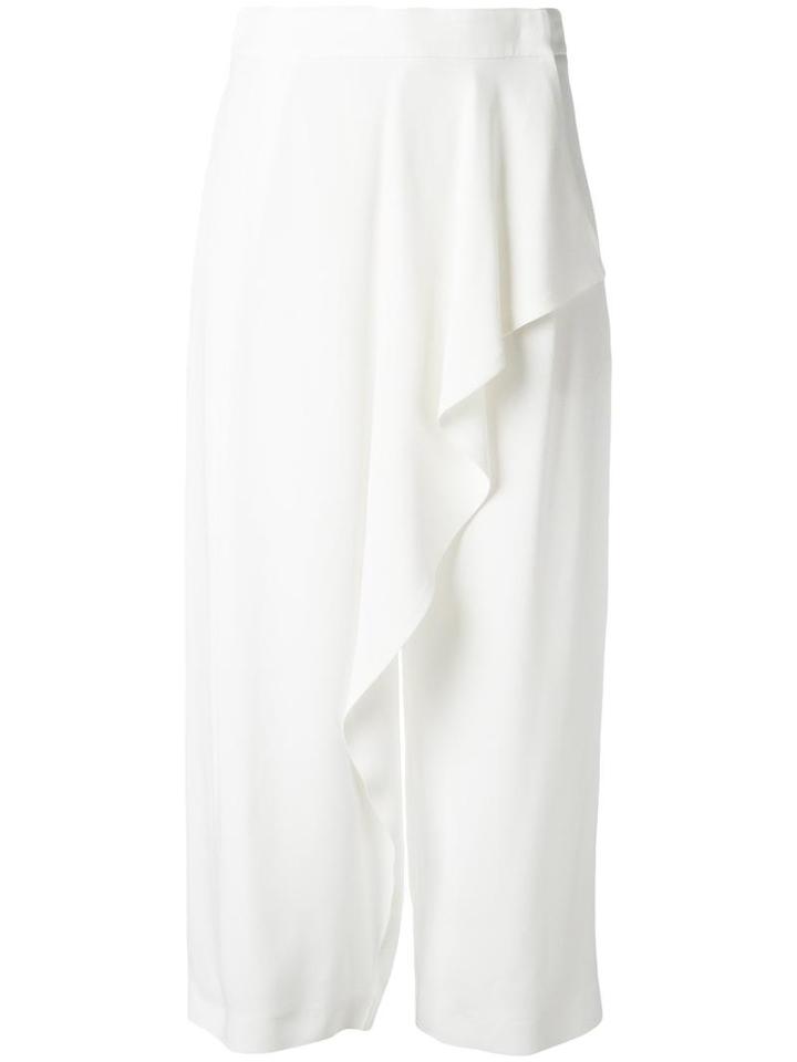 Antonio Marras Ruffle Detail Pants, Women's, Size: 40, White, Acetate/viscose/cotton