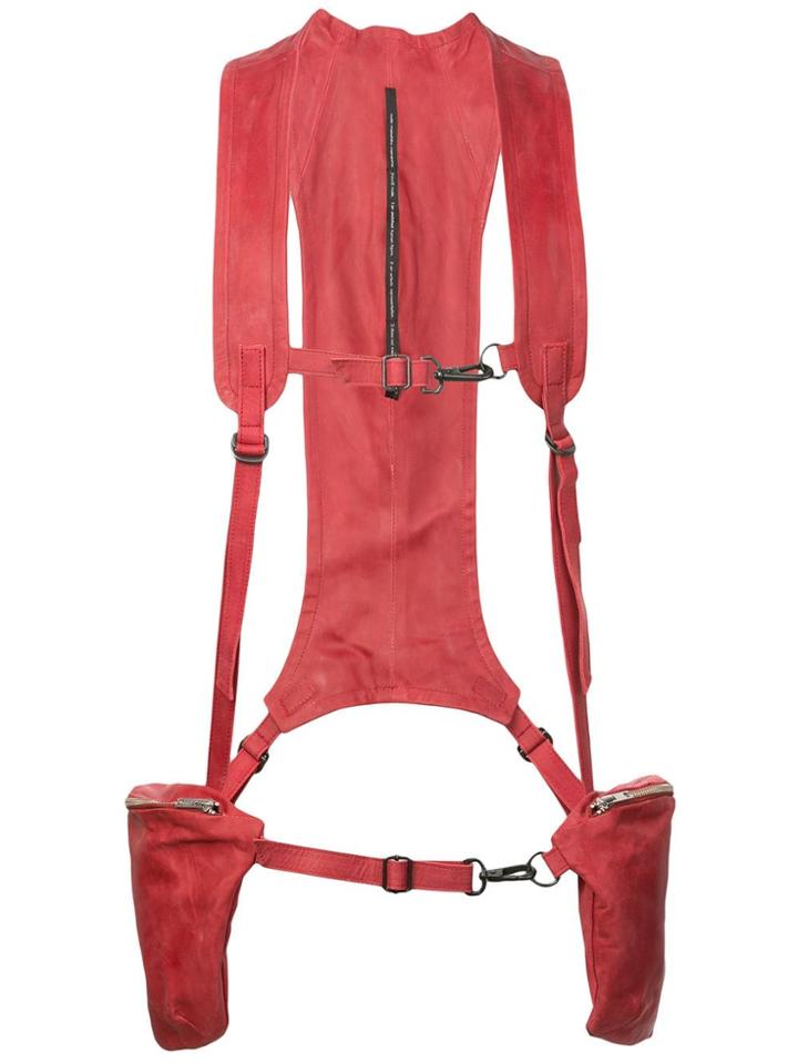 Nude Military Cargo Waistcoat - Red