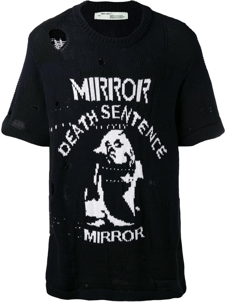 Off-white Distressed Knit T-shirt - Black