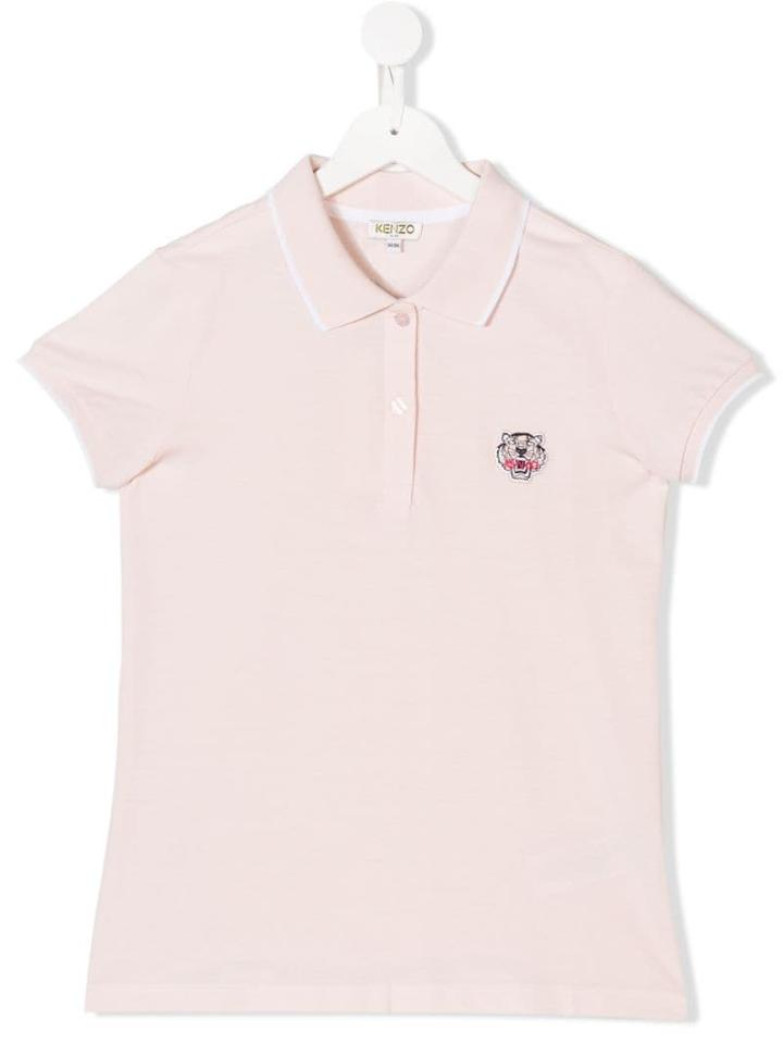 Kenzo Kids Teen Logo Patch Polo Shirt - Pink