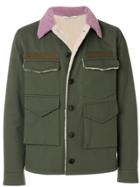 Valentino Military Jacket With Back Slogan - Green