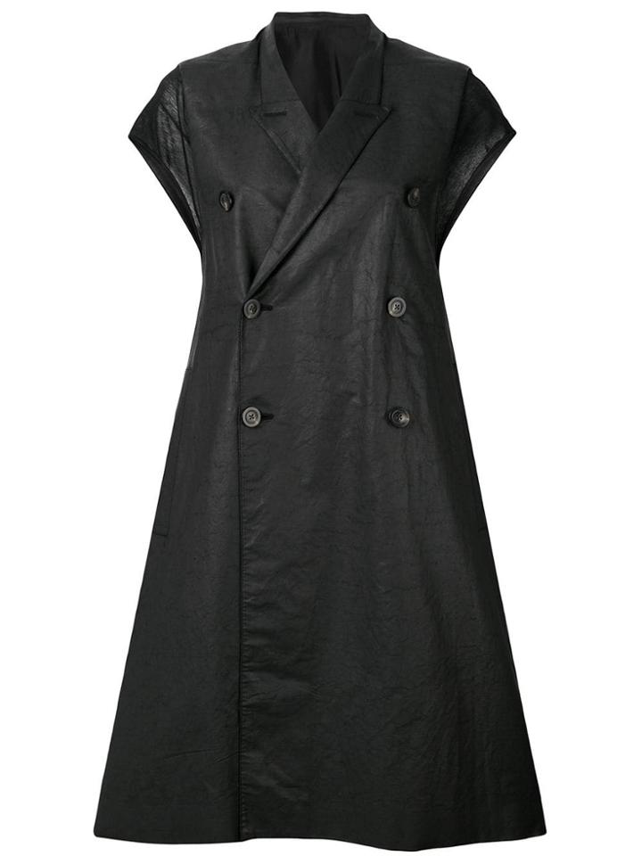 Rick Owens Short-sleeved Midi Coat - Black