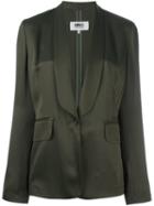 Mm6 Maison Margiela One Button Blazer, Women's, Size: 40, Green, Viscose/acetate
