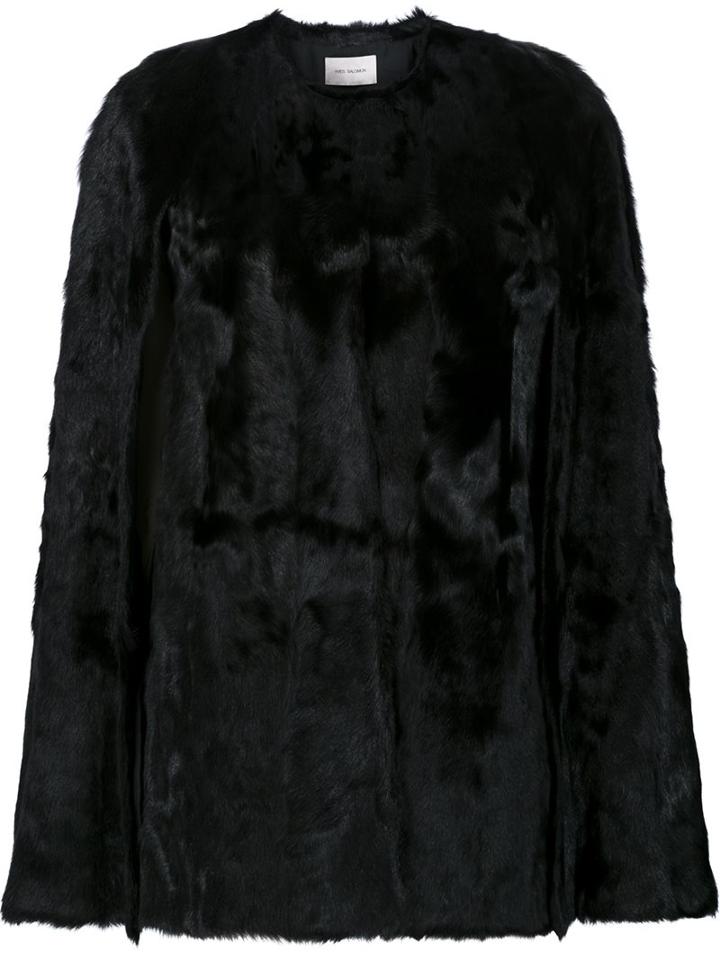 Yves Salomon Fur Short Coat, Women's, Size: 38, Black, Goat Fur