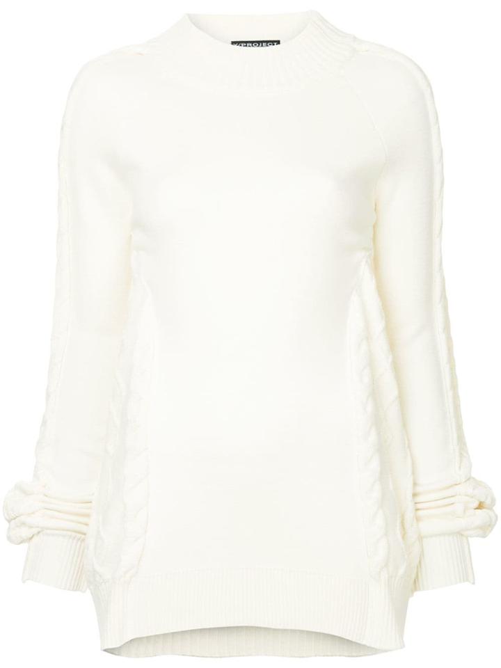 Y / Project Braided Knit Detail Sweater - White