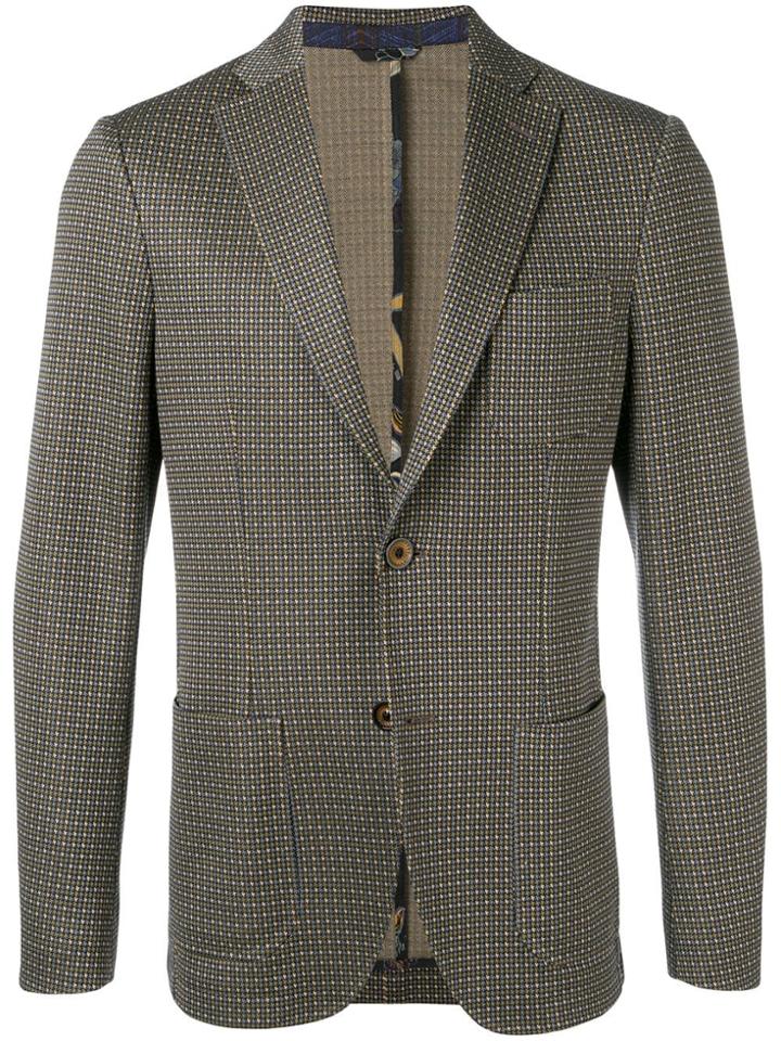Etro Formal Check Blazer - Blue