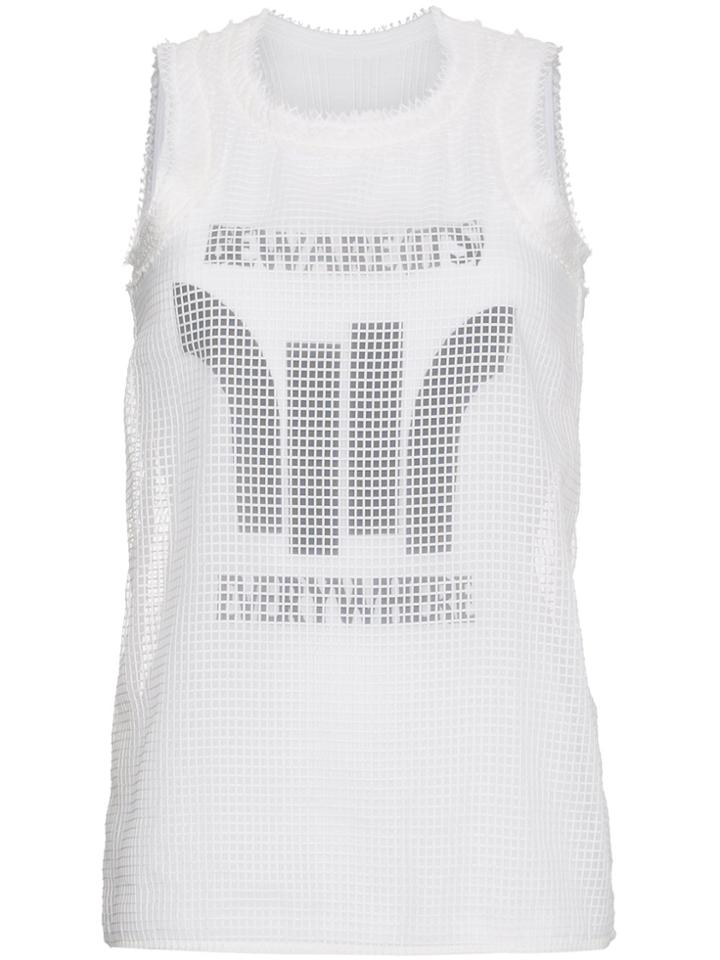Sacai Mesh Vest With Front Motif - White