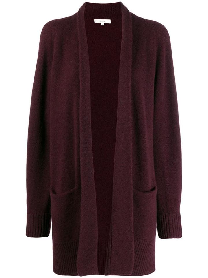 Vince Open-front Knit Cardigan - Red