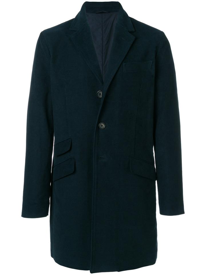 Aspesi Long Sleeved Three Buttoned Coat - Blue