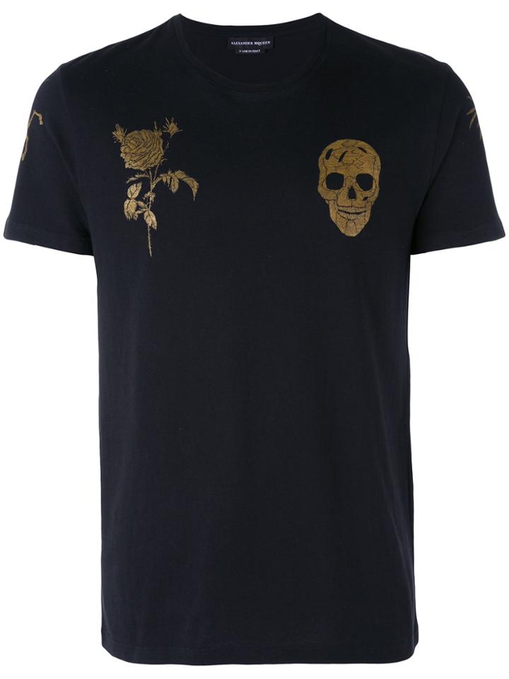 Alexander Mcqueen Skull Print T-shirt - Black
