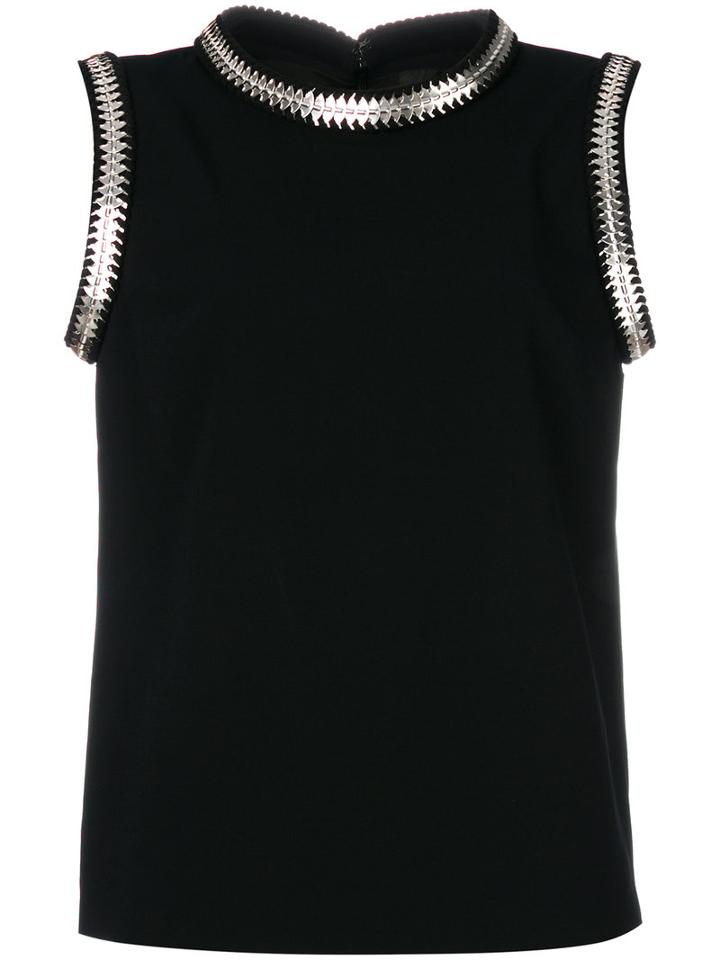 Dsquared2 - Metallic Coin-embroidered Blouse - Women - Spandex/elastane/acetate/viscose - 40, Black, Spandex/elastane/acetate/viscose