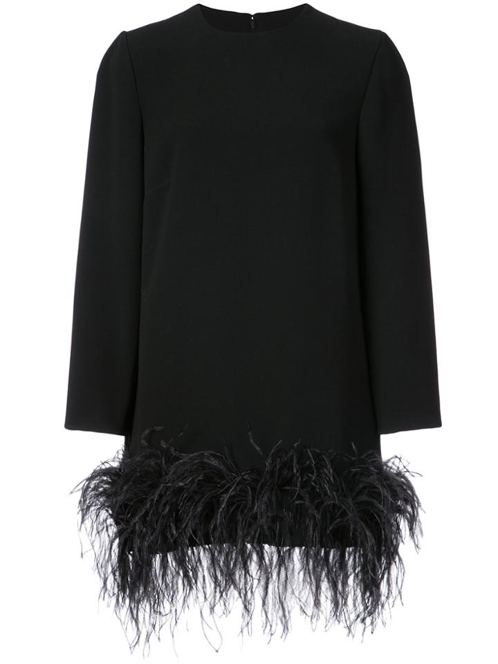 Monique Lhuillier Feather Embellished Longsleeved Shirt - Black