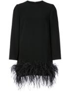 Monique Lhuillier Feather Embellished Longsleeved Shirt - Black