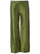 Romeo Gigli Vintage Cropped Trousers, Women's, Size: 46, Green