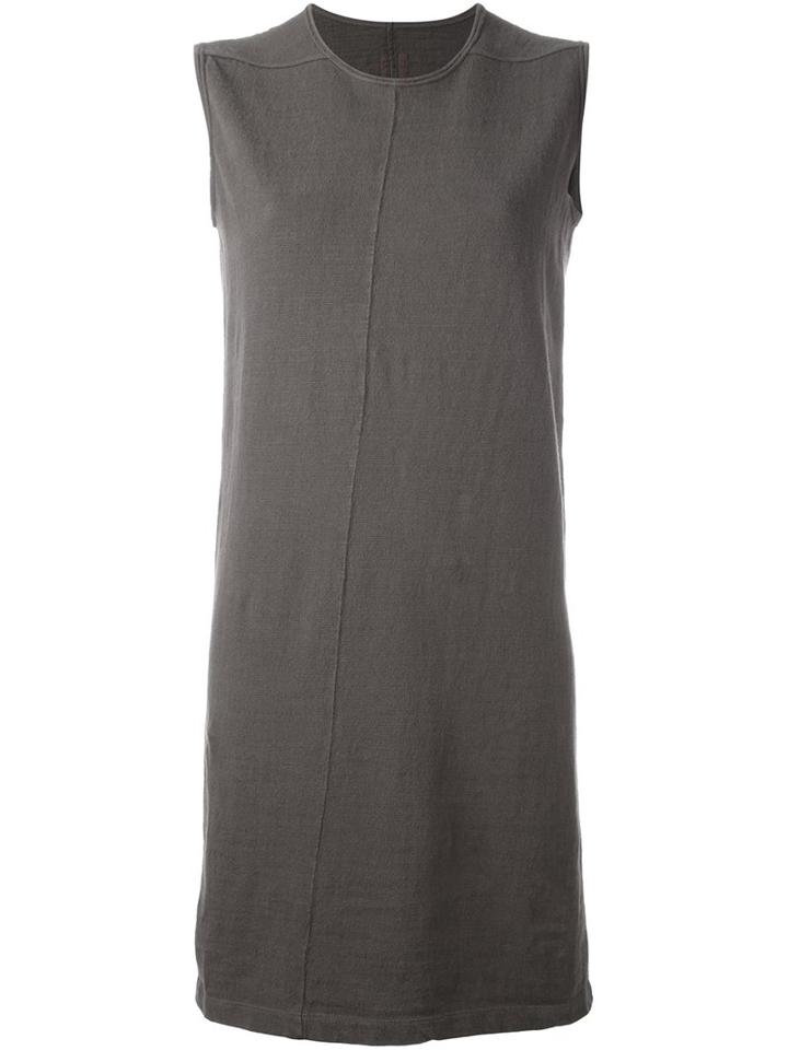 Rick Owens Drkshdw Round Neck Shift Dress, Women's, Size: Small, Grey, Cotton