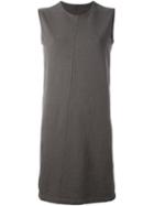 Rick Owens Drkshdw Round Neck Shift Dress, Women's, Size: Small, Grey, Cotton