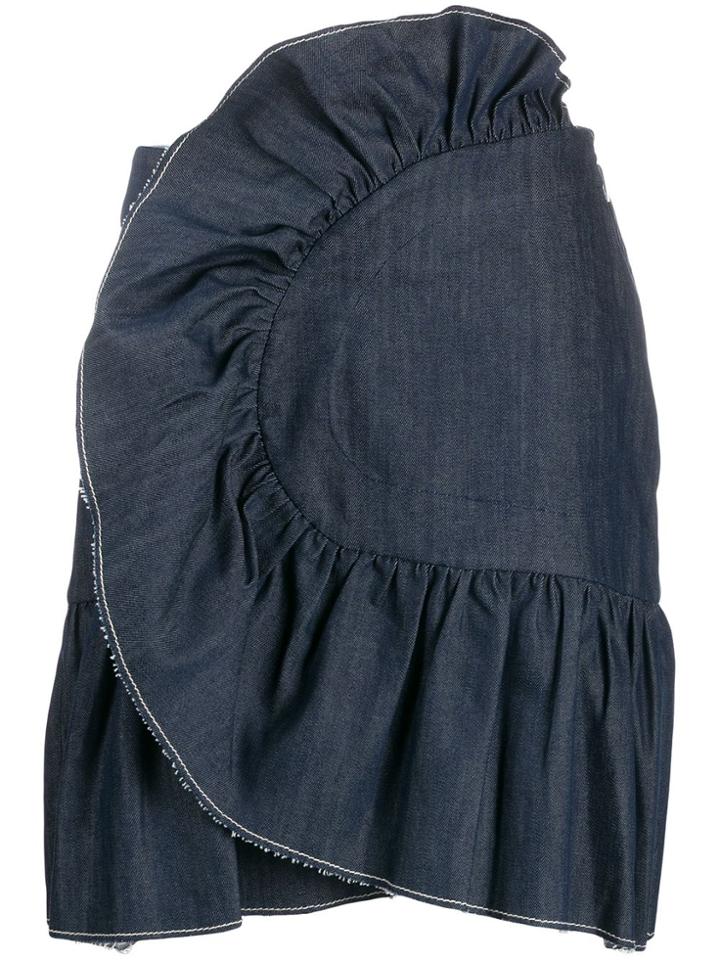 Milla Milla Ruffled Denim Skirt - Blue