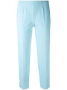 Piazza Sempione - Cropped Trousers - Women - Cotton/spandex/elastane - 44, Blue, Cotton/spandex/elastane