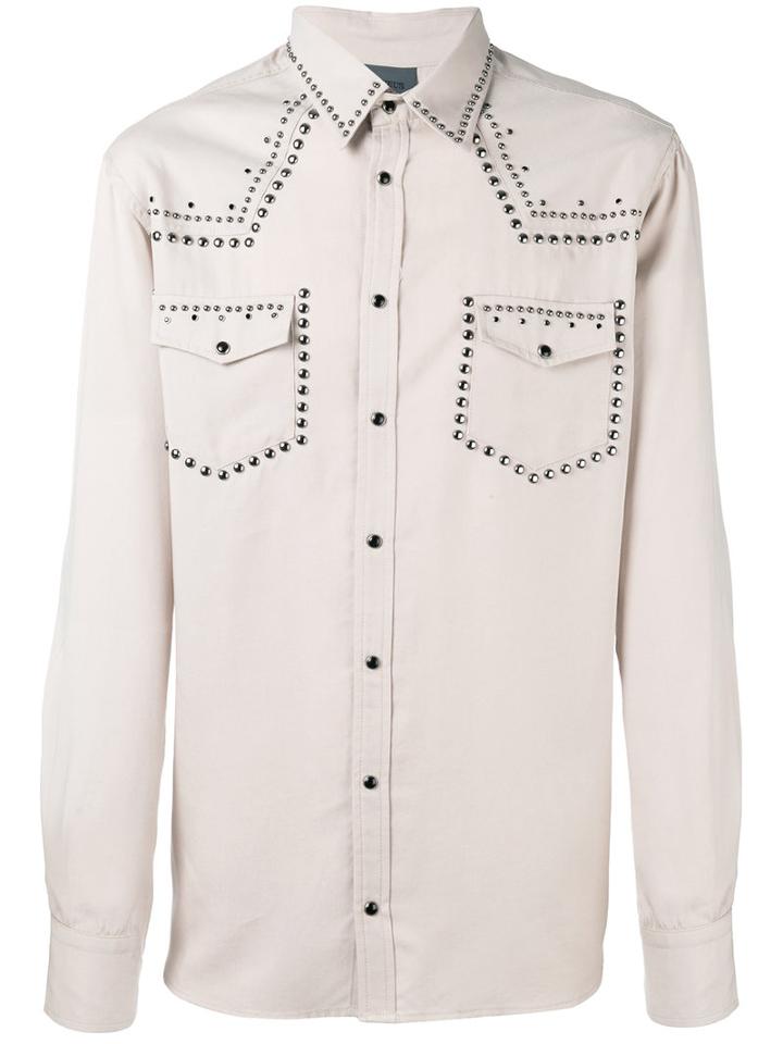 Laneus - Metallic Embellished Shirt - Men - Tencel - 50, Nude/neutrals, Tencel