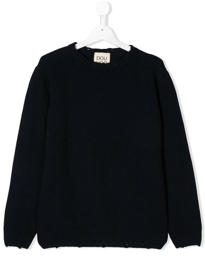 Douuod Kids Teen Ripped Jumper - Blue