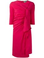 Hache Gathered Front Dress, Women's, Size: 42, Pink/purple, Cotton/spandex/elastane
