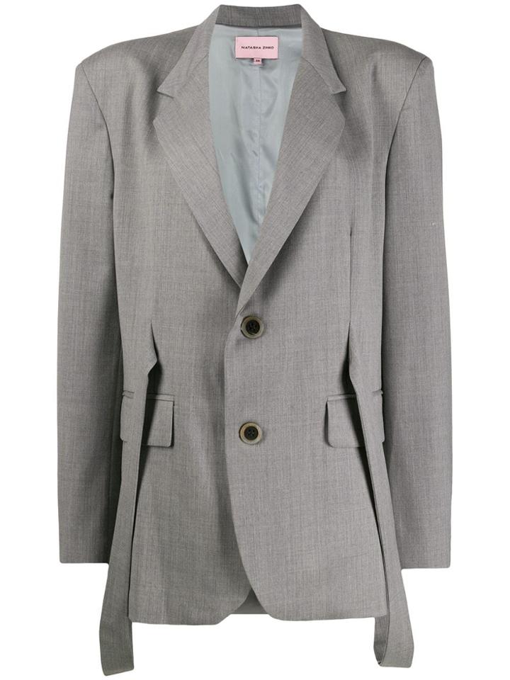Natasha Zinko Straps Detail Blazer - Grey