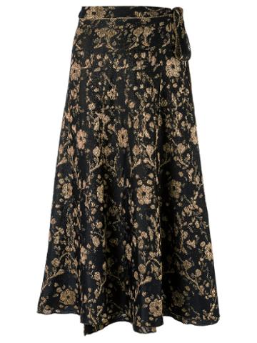 Gig - Floral Pattern Skirt - Women - Polyamide - P, Women's, Black, Polyamide