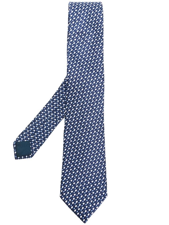 Lanvin Arrow Pattern Printed Tie - Blue