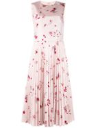 Red Valentino Pleated Floral Dress - Pink & Purple