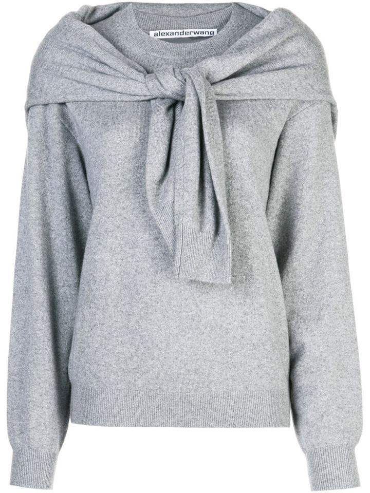 Alexander Wang Knot Shoulder Knitted Top - Grey