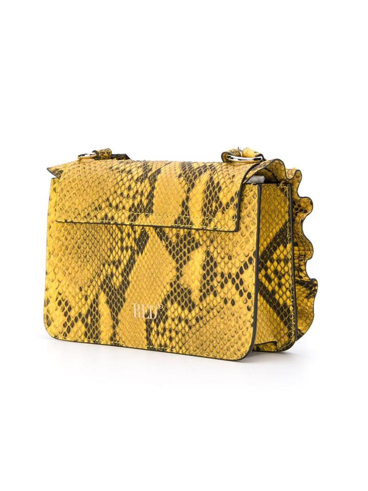 Red Valentino Snake-embossed Shoulder Bag - Yellow