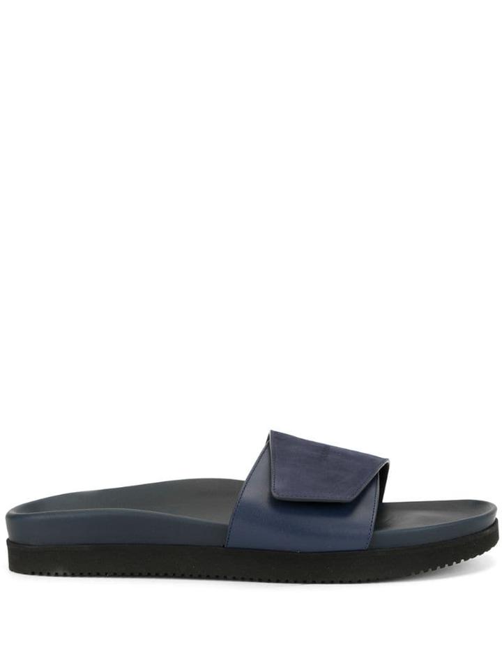 Buscemi Embossed Logo Slides - Blue