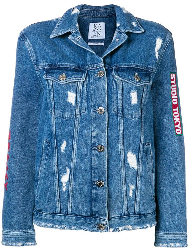 Zoe Karssen Distressed Denim Jacket - Blue