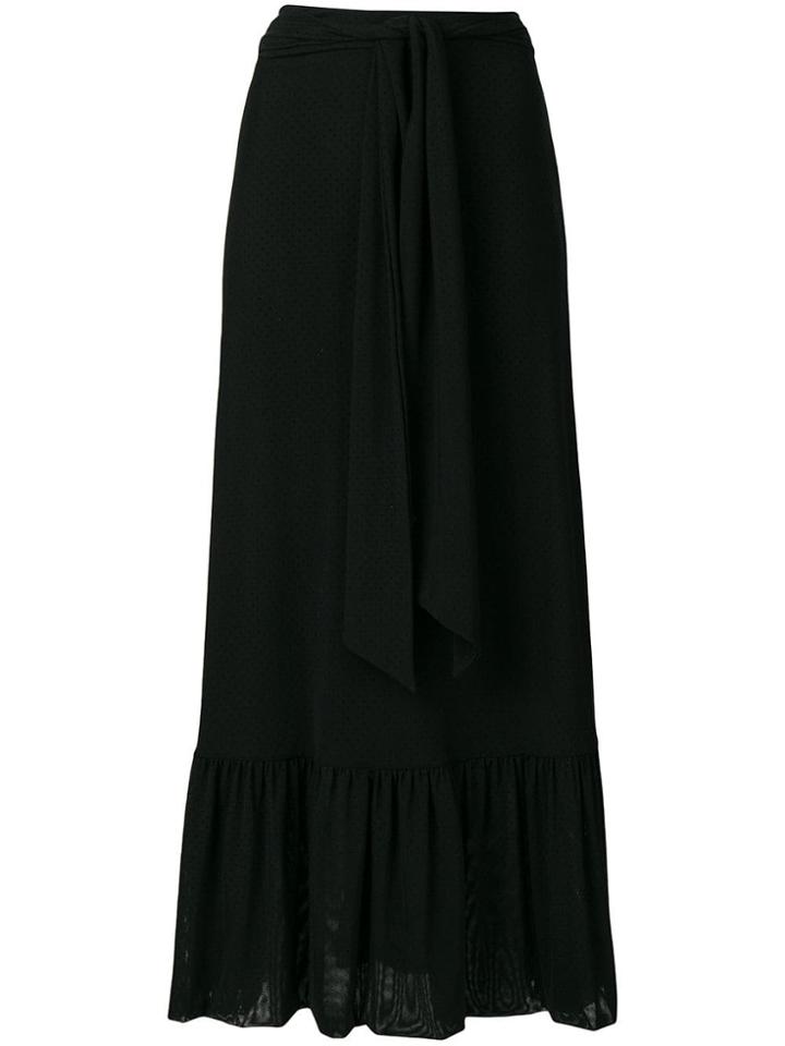 Ganni Dot Mesh Wrap Skirt - Black