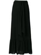 Ganni Dot Mesh Wrap Skirt - Black