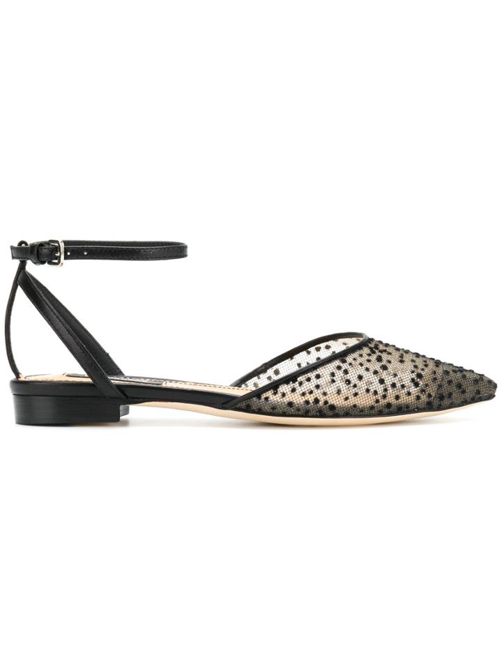 Dsquared2 Pointed Toe Mesh Ballerinas - Black
