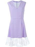Carven Lace Trim Dress, Women's, Size: 42, Pink/purple, Polyester/acetate/silk