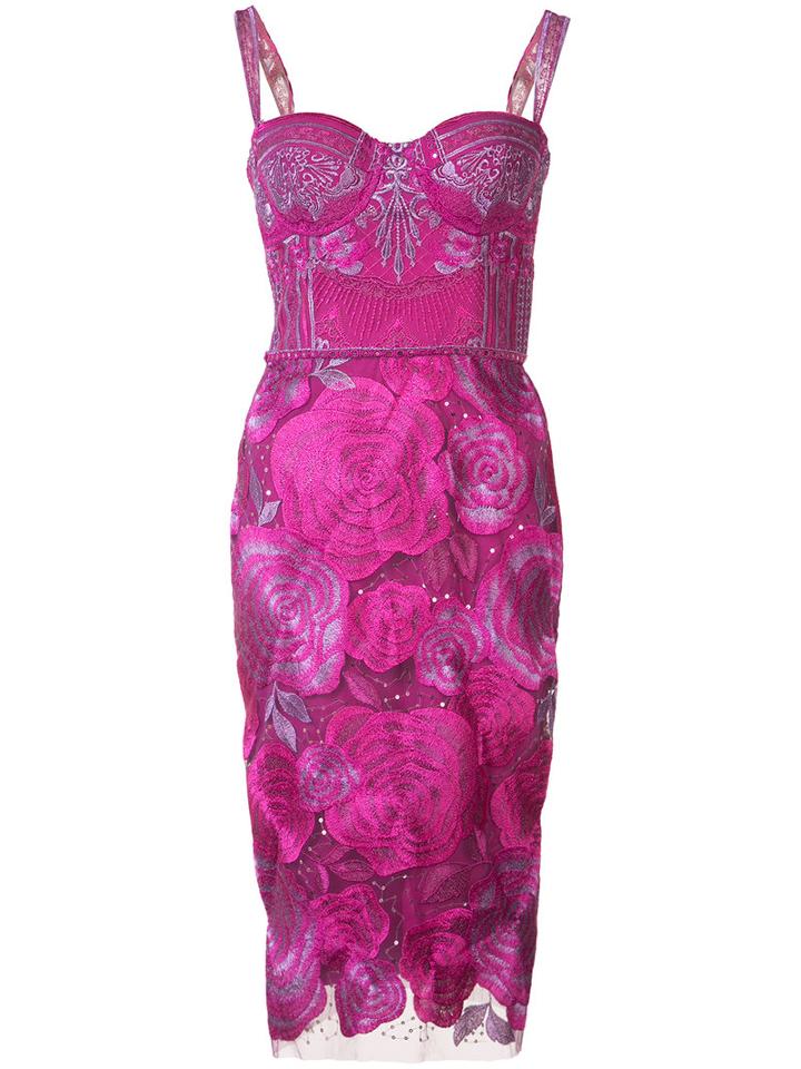 Marchesa Notte Floral Dress, Women's, Size: 16, Pink/purple, Nylon