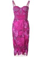 Marchesa Notte Floral Dress, Women's, Size: 16, Pink/purple, Nylon