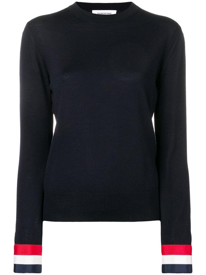 Thom Browne Contrast-cuff Jumper - Black