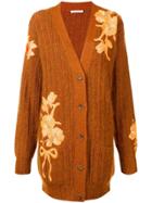 Christopher Kane Floral-embroidered Cardigan - Brown