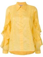 No21 Ruffled Sleeve Blouse - Yellow & Orange