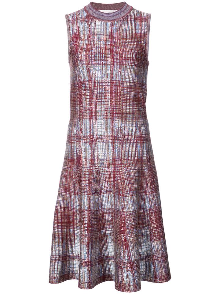 Victoria Beckham Printed Knit Sleeveless Dress - Red