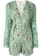 Alessandra Rich Embellished Short Playsuit