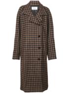 Lemaire Plaid Double-breasted Coat - Brown