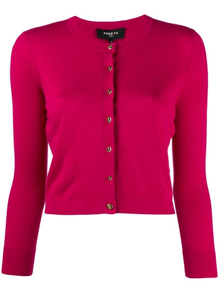 Paule Ka Silk Blend Cardigan - Pink