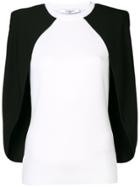Givenchy Two Tone Cape Blouse - White